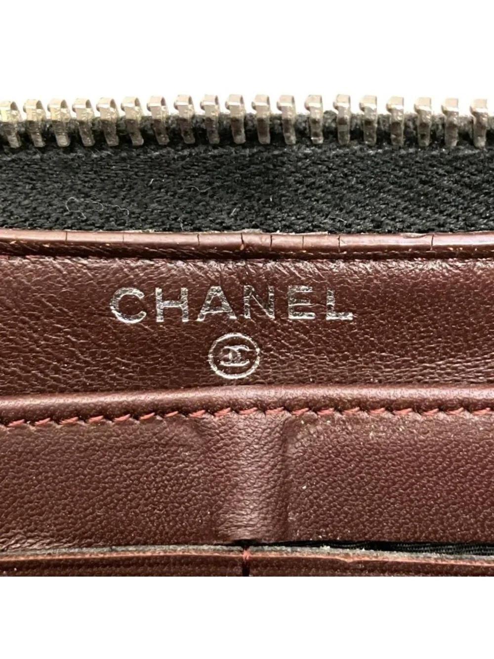 Chanel Coco Quilted Zip Around Wallet Lambskin